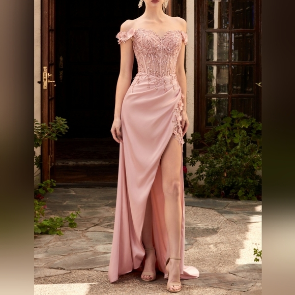 COPY - Prom dress, formal off the shoulder corset floor length fitted,hunter,bl… - Picture 4 of 11